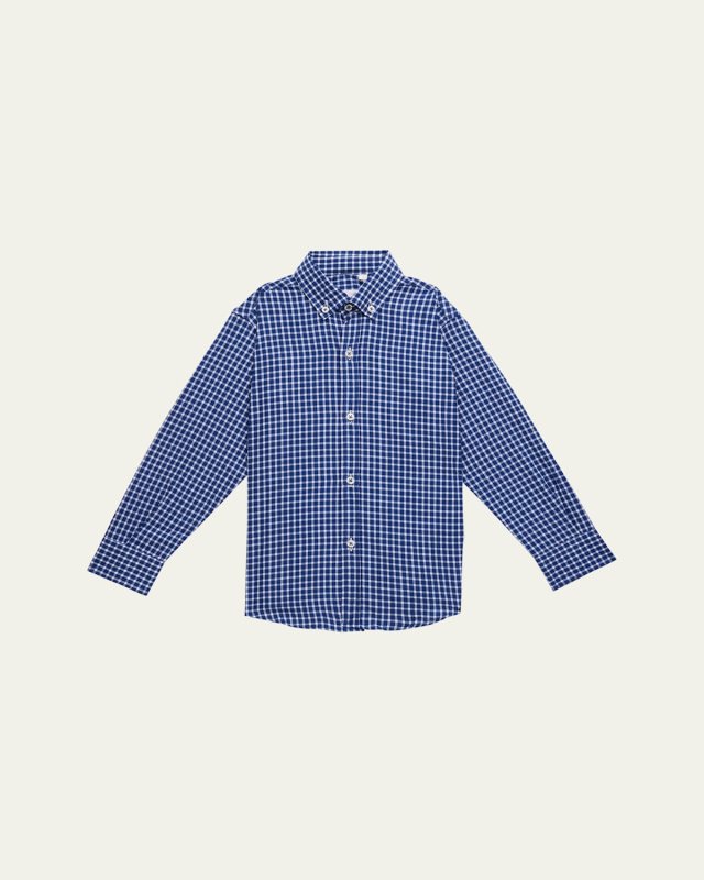Boy's Checkered Button Down Shirt, Size 4-12